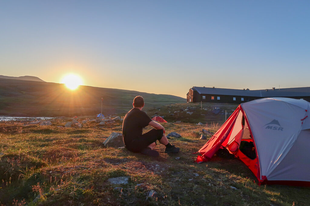 Solnedgång vid Sylarnas fjällstation.