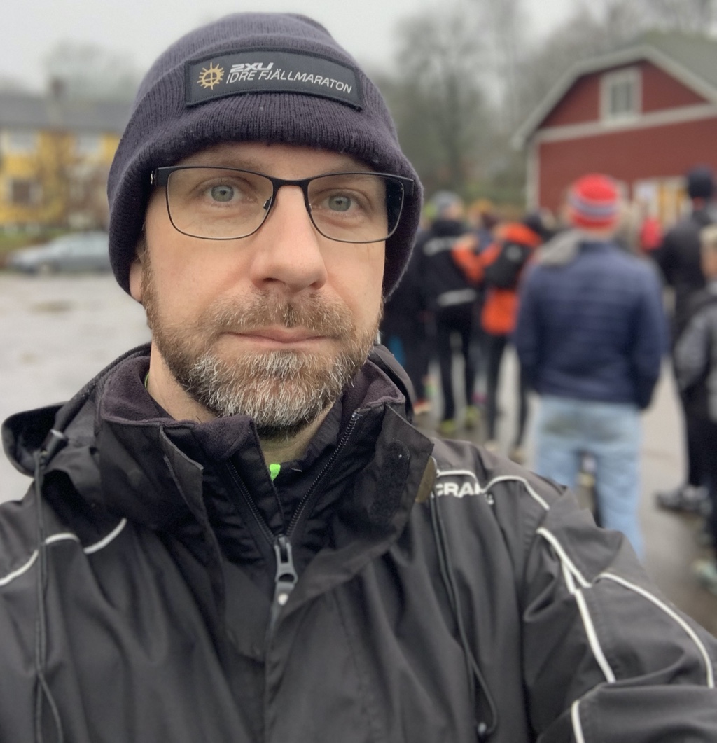 Hans vid nummerlappsutdelningen på Bocksten Trailrun Winter